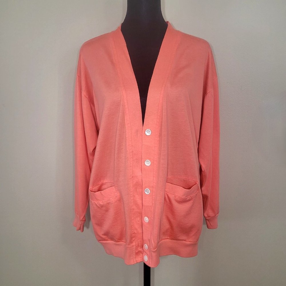C.C. Courtenay Long Sleeve Tangerine Cardigan - L